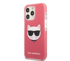 Karl Lagerfeld TPE Choupette Head Kryt pro Apple iPhone 13 Pro Fuchsia
