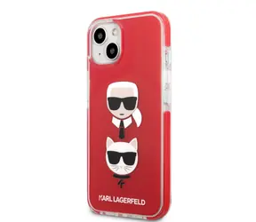 Karl Lagerfeld TPE Karl and Choupette Heads Kryt pro Apple iPhone 13 červená
