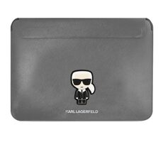 Karl Lagerfeld Saffiano Ikonik Computer Sleeve 13 & 14" stříbrná