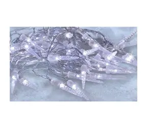 Solight 1V47 LED venkovní rampouchy / 50 LED / časovač / 8 funkcí / IP44 / 3xAA baterie