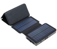 Sandberg Solar 6-Panel Powerbank 20000 mAh / solární dobíjení / 1x USB-C / 2x USB-A / černá