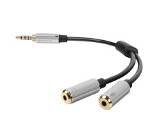 Sharkoon PMP35 černá / redukce / 2x 3.5mm jack 3-pin / 1x 3.5mm jack 4-pin