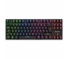 Sharkoon PureWriter TKL černá / nízkoprofilová herní klávesnice / mechanická / drátová / RGB / Kailh Red spinač / US