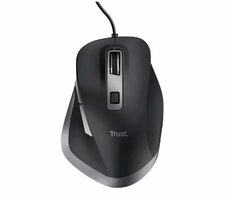 TRUST Fyda černá / optická drátová myš / 2400 dpi / 6 tlačítek / USB