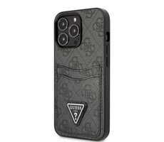 GUESS 4G Saffiano Double Card Zadní Kryt pro Apple iPhone 13 Pro černá