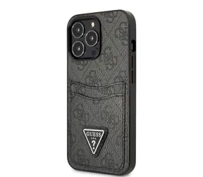 GUESS 4G Saffiano Double Card Zadní Kryt pro Apple iPhone 13 Pro černá