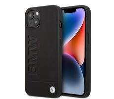 BMW Leather Hot Stamp Zadní Kryt pro Apple iPhone 14 Plus černá