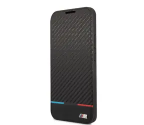 BMW M PC/TPU Book Tricolor Stripes Pouzdro pro Samsung Galaxy S22+ černá