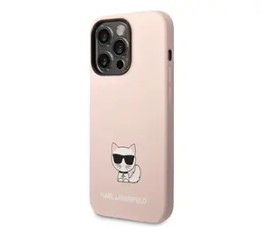 Karl Lagerfeld Liquid Silicone Choupette Zadní Kryt pro Apple iPhone 14 Pro Max růžová
