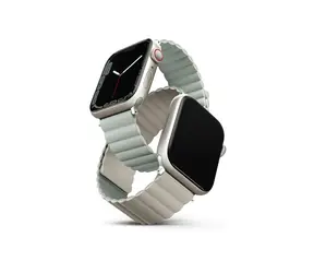 Uniq REVIX Reversible Magnetic řemínek pro Apple Watch 45 & 44 & 42mm - SAGE (šedozeleno-béžová)