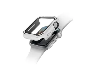 Uniq Torres antimikrobiální ochranné pouzdro s 9H tvrzeným sklem pro Apple Watch 44mm - DOVE (bílá)