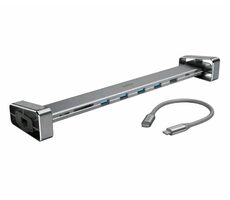 Hama 200103 Connect2Office Basic šedá / USB-C dokovací stanice / HDMI / RJ45 / MicroSD/HC/XC / USB-C / 4xUSB-A