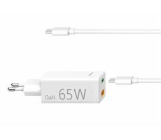 Hama 200016 USB nabíječka GaN 2m bílá / USB-A&USB-C / PD / 65W kabel USB-C 