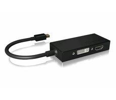 Icy Box IB-AC1032 černá / video adaptér Mini DisplayPort na VGA & HDMI & DVI 