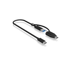Icy Box IB-CB033 černá / USB 3.2 C kabel na USB-C/USB-A 0.35m černá 