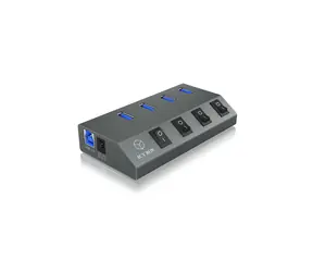 Icy Box IB-HUB1405 stříbrná / USB rozbočovač s externím napájením / 4x USB 3.0 A 