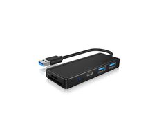 Icy Box IB-HUB1423CR-U3 černá / USB HUB / 2x USB 3.0 / 1x USB-C / microSD / SD