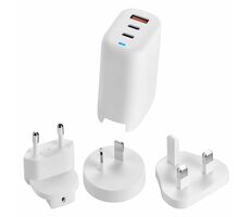 Acer GaN 65W USB nabíječka 65W bílá / 19V / 3 portová nabíječka / 2xUSB-C,1x TypeA