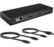 Icy Box IB-DK2245AC černá / Dokovací stanice / USB-A / USB-C / 3.5mm jack / DP / HDMI / RJ45