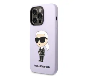 Karl Lagerfeld Liquid Silicone Ikonik NFT Zadní Kryt pro Apple iPhone 14 Pro Max fialová