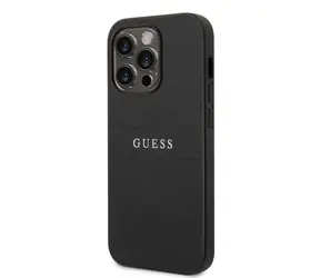 GUESS PU Leather Saffiano Zadní Kryt pro Apple iPhone 14 Pro černá