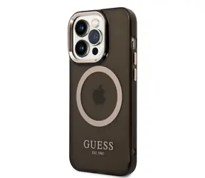 GUESS Translucent MagSafe Kompatibilní Zadní Kryt pro Apple iPhone 14 Pro černá