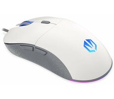 Endorfy GEM Plus bílá / optická / drátová / herní / 19000 dpi / PAW3370 / 6 tlačítek / RGB / Kailh GM8.0 / USB / 1.8m