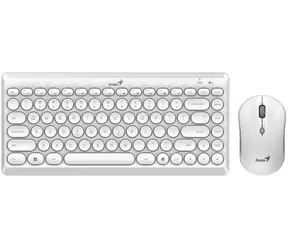 GENIUS LuxeMate Q8000 bílá / bezdrátová klávesnice a myš / USB/ retro design/ CZ+SK layout