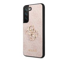 GUESS PU 4G Metal Logo Zadní Kryt pro Samsung Galaxy S23 růžová