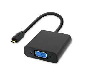Qoltec 50403 MicroHDMI (M) na VGA (F) adaptér 0.2 m černá /  MicroHDMI 1.3 / VGA