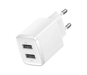 Baseus CCXJ010202 Compact nabíječka do sítě 2xUSB 10.5W bílá