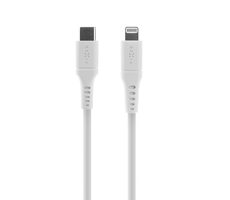 FIXED Liquid silicone Dlouhý Nabíjecí a datový kabel s konektory USB-C/Lightning a podporou PD 2m bílá / MFI 