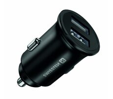 SWISSTEN CL adaptér do auta 2x USB-A černá / 20W