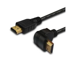 SAVIO CL-108 Kabel HDMI A - HDMI A M/M 1.5m / zlacené konektory / s 90° konektorem