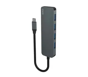 SAVIO AK-54 šedá / USB-C rozbočovač / 4x USB 3.1 A