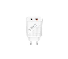 SAVIO LA-04 bílá / síťová nabíječka / QC3.0+PD / USB-A / USB-C