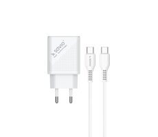 SAVIO LA-05 bílá / síťová nabíječka / QC3.0+PD / USB-A / USB-C / 1m kabel