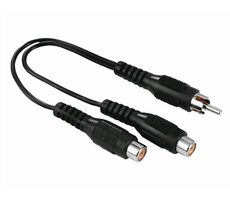 Hama 223160 rozdvojka cinch vidlice - 2 cinch zásuvky černá