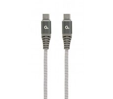 Gembird USB-C (M) - USB-C (M) 3.0 kabel / 1.5m / PD / opletený / šedý