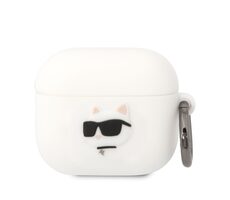 Karl Lagerfeld 3D Logo NFT Choupette Head Silikonové Pouzdro pro Apple Airpods 3 bílá