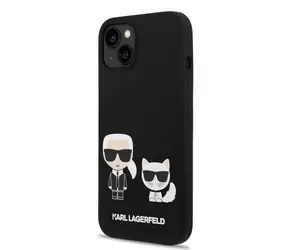 Karl Lagerfeld MagSafe Kompatibilní Kryt Liquid Silicone Karl and Choupette pro Apple iPhone 14 Plus černá