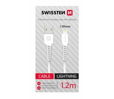 SWISSTEN datový kabel USB - LIGHTNING 1.2m bílá