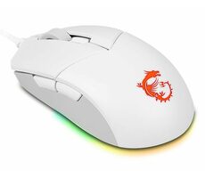 MSI Clutch GM11 bílá / Herní optická myš / 5000 DPI / 6 tlačítek / USB / RGB