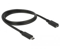 Delock Prodlužovací kabel SuperSpeed USB (USB 3.1 Gen 1) USB Type-C (M) - port (F) 1.0m černá / 3 A 
