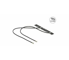 Delock Dvoupásmová WLAN WiFi 6 Twin Anténa 2 x MHF 4L (M) 5 dBi 2 x 15 cm / PCB interní samolepicí