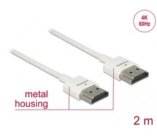 Delock Kabel High Speed HDMI s Ethernetem HDMI-A (M) - HDMI-A (M) 3D 2m / 4K / Slim High Quality