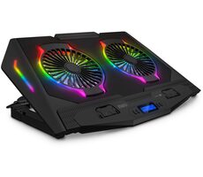 CONNECT IT CCP-3020-BK Neo RGB černá / Chladicí podložka pod notebook 17" / 6 rychlostí / LCD 