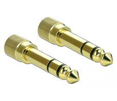 Delock Adaptér stereofonní zástrčka 6.35mm na stereofonní zásuvku 3.5mm 3-kolíkový kovový šroubovací 2 ks