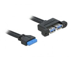 Delock kabel USB 3.0 kolíková zásuvka - 2 x USB 3.0-A zásuvka paralelní 0.45m černá