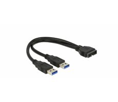 Delock kabel USB 3.0 Pin header (M) - 2 x USB 3.0 Type-A (M) 0.25m